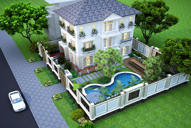 Những mẫu thiết kế biệt thự 2 tầng sang trọng đẹp nhất Sài Gòn